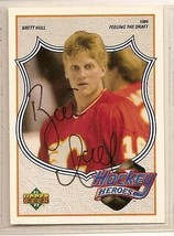 brett hull Autographed Signed Hockey Card Blues Flames - £22.66 GBP