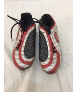 Children Youth Unisex Reebok Red Black Silver Soccer Cleats USA 4 32178 - $13.46 CAD