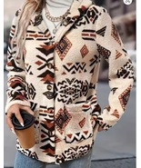 Unisex Aztec Print ultra-fine Austrian plush coat Outdoor coats &amp; Jackets - $50.00