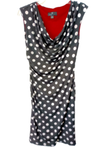 Ronni Nicole Women&#39;s Dress Size 8 Black White Polka Dots Sleeveless  Red... - £17.58 GBP
