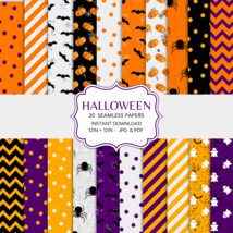 20 Halloween digital paper digital wrapping paper seamless halloween papers  - £3.95 GBP