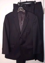 Pronto Uomo Platinum Suit Black Wool Jacket 42x29&quot; And Pants 36x 28&quot; - £34.72 GBP