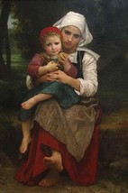 Breton Brother &amp; Sister by William Bouguereau - Art Print - £17.29 GBP+