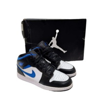 Authenticity Guarantee 
Nike Air Jordan 1 Mid GS Racer Blue Size 7Y Wome... - £138.80 GBP