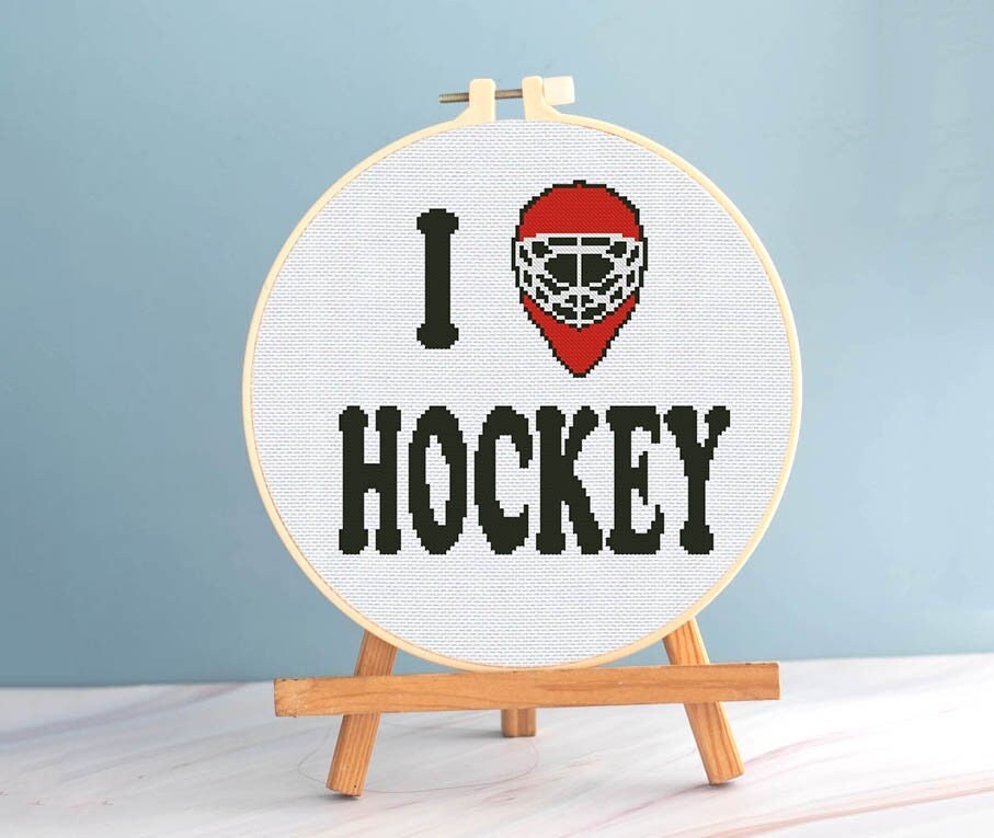 Ice Hockey Cross Stitch Funny Pattern pdf - Easy Cross Stitch Hockey Lover  - $2.99