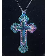 Rainbow Iridescent Cross Necklace - $20.00