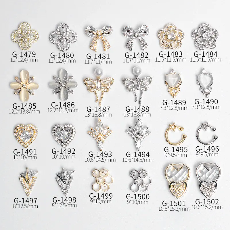 10pcs/lot 3D Love Flower Zircon Crystals Metal Alloy Rhinestones Jewelry Nail - £13.07 GBP+