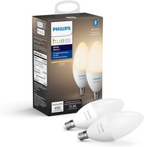 Philips Hue White 2-Pack LED Smart Candle, Bluetooth &amp; Zigbee Compatible (Hue - $44.99