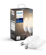 Philips Hue White 2-Pack LED Smart Candle, Bluetooth &amp; Zigbee Compatible... - £34.32 GBP