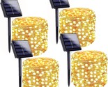 Solar String Lights Outdoor, 4-Pack Each 100 Led Solar Christmas Twinkle... - $55.99