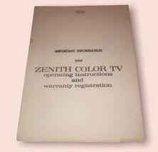 Zenith Color TV Vintage Operating Instructions &amp; Warranty (Envelope Only) - $4.40