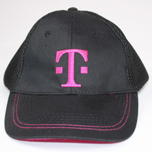 T Mobile Adjustable Mesh Black And Pink Baseball Work Hat Snap Back Embroidered - $11.60