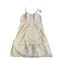 Lace Vanity Fair Ivory Nylon Tricot Half Length Slip Dress 36 Original Tag Vtg - £45.44 GBP