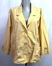 Chico&#39;s Yellow Jacket Blazer Size 3 (XL) 3/4 Sleeve retro - £12.17 GBP