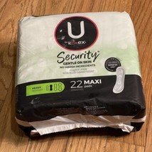 U by Kotex Security ~ Maxi Pads ~ Heavy Flow ~ 22 Count Up To 10 HR Protection - £4.24 GBP
