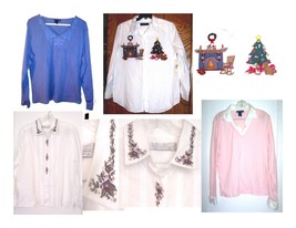Karen Scott Decorative Shirts w/Embroidered Accents Size M - XL - £18.30 GBP+