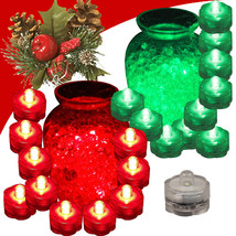QTY 20 LED Submersible Underwater Christmas Tea lights Flameless 10 RED ... - $30.99