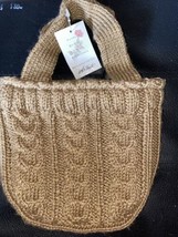 Lord &amp; Taylor Crochet  Wrist Bag Tan Feminine NWT - £19.42 GBP