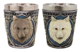 Pack Of 2 Full Moon Mythical Spirit Alpha Grey And White Wolf 2-Oz Shot ... - $337.96 MXN