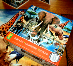 Jigsaw Puzzle 550 Pieces Africa Wildlife Harmony at Watering Hole Art Complete - £10.36 GBP