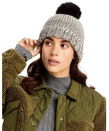 MSRP $58 Aqua Faux Fur Pom-Pom Tweed Knit Hat Black Size OSFA - $25.32 CAD