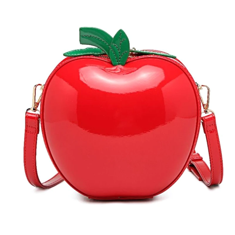 Trendy Fruit Apple Shape Shoulder Bag Women Zipper Large Capacity Trendy... - $51.05
