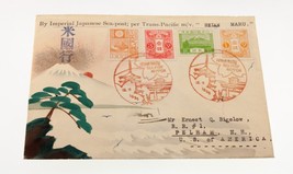 Karl Lewis 1936 Hand-Painted Watercolor Cover Japan to NH, USA Heian Maru - £140.12 GBP