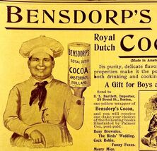 Bensdorps Royal Dutch Hot Cocoa 1897 Advertisement Victorian Chocolate D... - $28.01 CAD