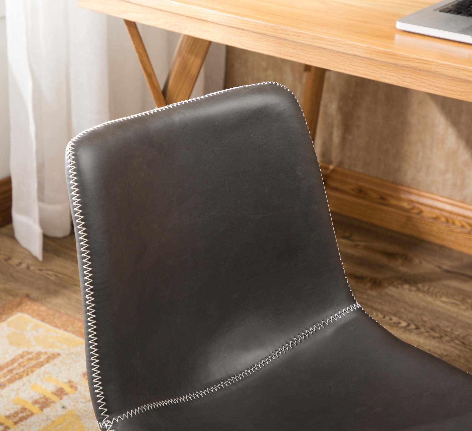 Cesena Faux Leather Swivel Office Chair, Antique Gray Item image 9