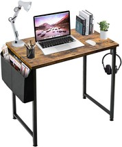 Brown Lufeiya Small Computer Desk Study Table For Small Spaces Home Office - £46.35 GBP