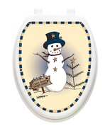 TOILET TATTOOS Vinyl Lid Decoration Christmas Americana Snowman Removable - $20.57