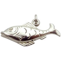 Vintage Sterling Silver 3D Aquatic Fish Ocean Theme Charm Pendant 1960s - $25.00