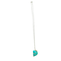 Turquoise Wire Wrapped Pendant Silver Necklace - £98.30 GBP