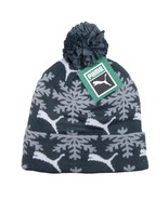 Puma Fair Isle Snowflake Pom Beanie Cap Unisex One Size Fit Grey NEW - €18,99 EUR