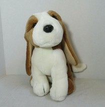  Wal-mart plush puppy dog basset hound beagle brown white long ears sitting up - £16.30 GBP