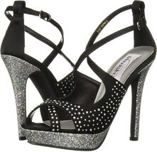 Dyeables Sonya Size 8.5 M Women&#39;s Strappy Stiletto Platform Sandals Blac... - $30.67 CAD