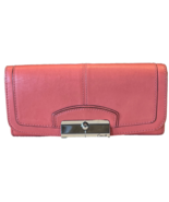 Coach 45132 Kristin Leather Long Slim Envelope Wallet Clutch Coral - $915.42 MXN