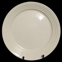 Gibson Designs ECLIPSE 2-Dinner Plates 10 3/8"D Ceramic Embossed Rings Off White - $27.72