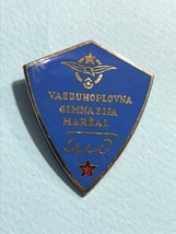 Rare YUGOSLAVIAN ENAMELED PIN BADGE AVIATION HIGH SCHOOL Marshal Tito - £14.01 GBP