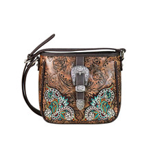 Montana West Crossbody Handbag Purse Women Western Style Buckle Tooling Country - £43.50 GBP