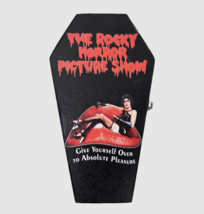 Rocky Horror Picture Show Mini Wood Coffin Trinket Box Black Decorated Lined 5&quot; - £15.02 GBP