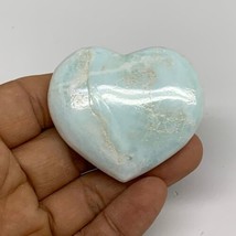 51.4g, 1.8&quot;x2&quot;x0.6&quot; Caribbean Calcite Heart Gemstones @Afghanistan,B33671 - £15.47 GBP
