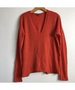 Vince Cashmere Sweater L Orange V Neck Slouchy Long Sleeve Casual Knit P... - £32.87 GBP