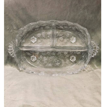 Vintage Elegant Fostoria Navarre Chintz Etched Glass Divided Serving Dish-1930s - £21.36 GBP
