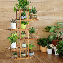 Indoor Outdoor Wood Plant Stand Multi Flower Shelf Storage European Styl... - $71.99