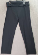 Victoria&#39;s Secret Cropped Legging Womens Size Small Black Cotton Elastic Waist - £11.74 GBP