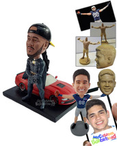 Personalized Bobblehead Cool dude wearing a superhero custume with a cap... - $174.00
