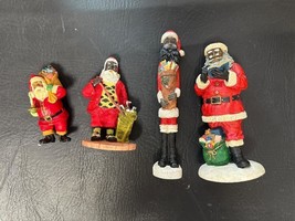 4 African American Santa Figurines - $37.99