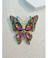 Butterly rainbow crystal pin brooch - €12,47 EUR