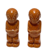 Trader Vic Salt and Pepper Shaker Brown Tan Ceramic - $25.69